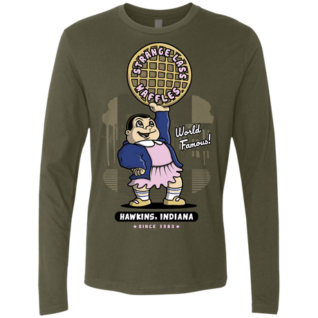 T-Shirts Military Green / S Strange Lass Waffles Men's Premium Long Sleeve