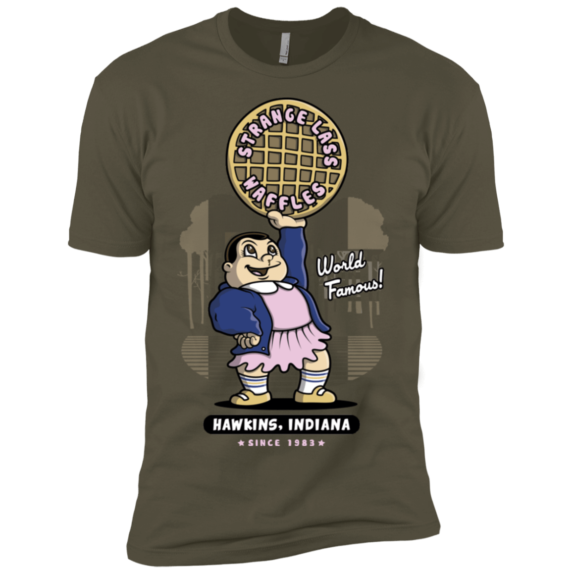T-Shirts Military Green / X-Small Strange Lass Waffles Men's Premium T-Shirt