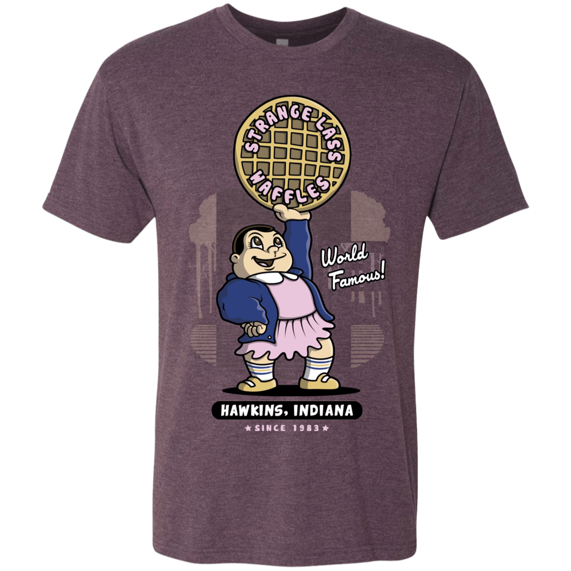 T-Shirts Vintage Purple / S Strange Lass Waffles Men's Triblend T-Shirt