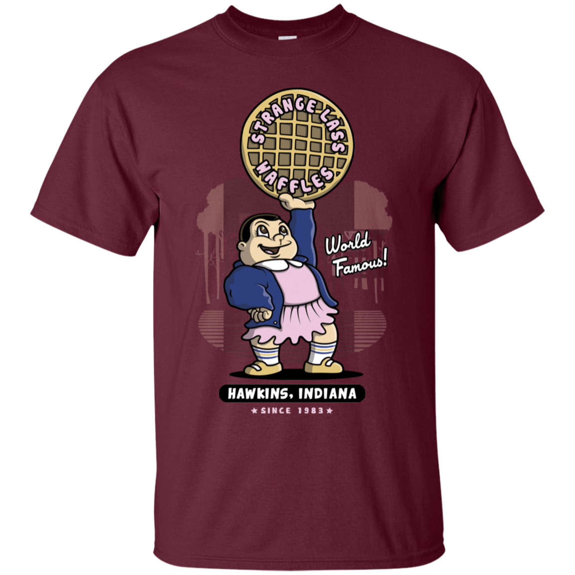 T-Shirts Maroon / S Strange Lass Waffles T-Shirt