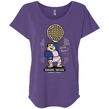 T-Shirts Purple Rush / X-Small Strange Lass Waffles Triblend Dolman Sleeve