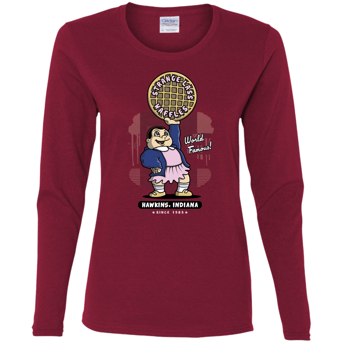 T-Shirts Cardinal / S Strange Lass Waffles Women's Long Sleeve T-Shirt
