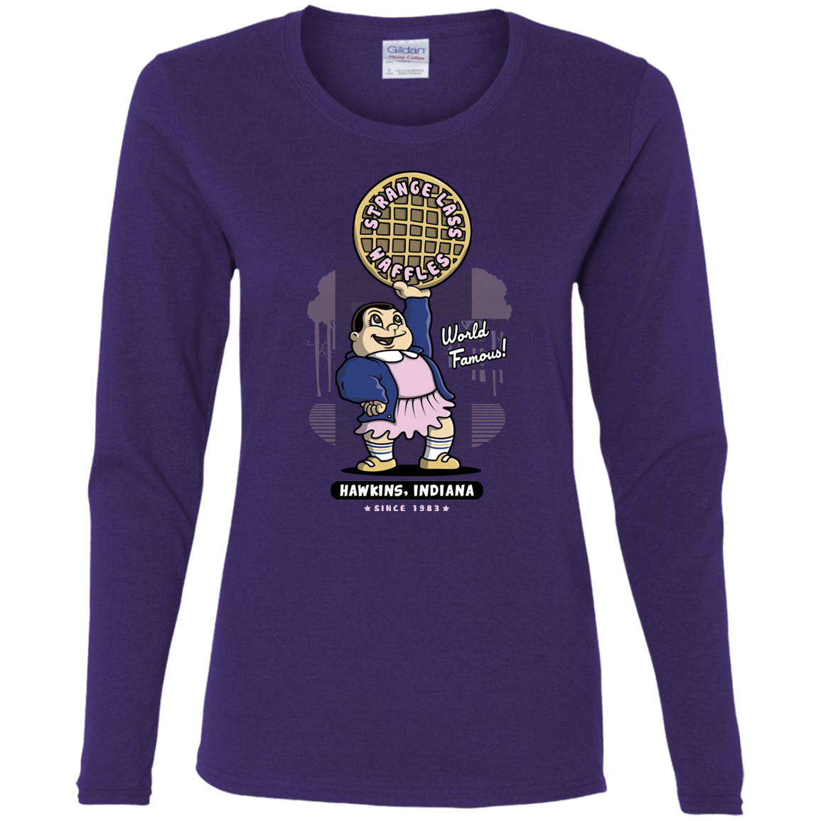 T-Shirts Purple / S Strange Lass Waffles Women's Long Sleeve T-Shirt