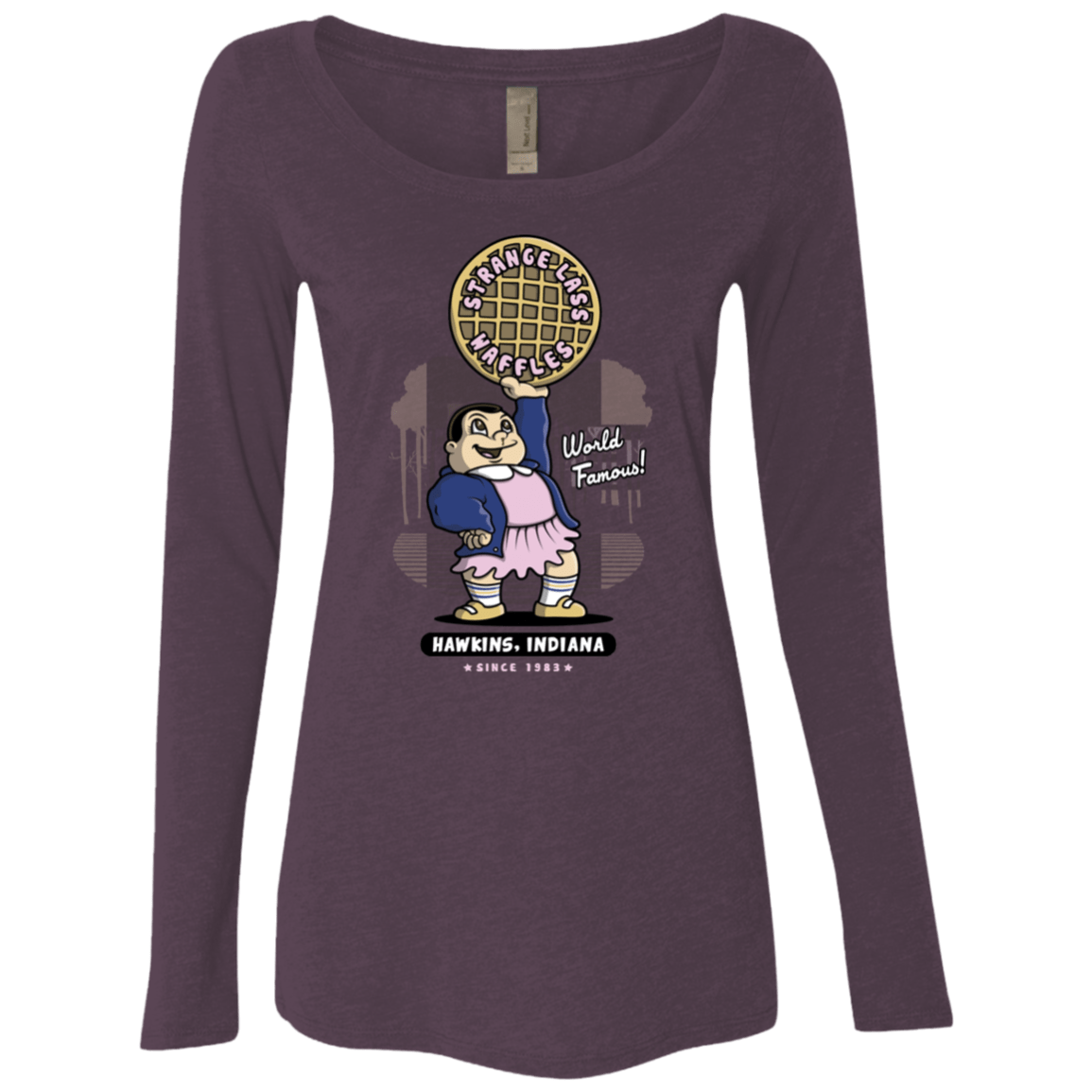 T-Shirts Vintage Purple / S Strange Lass Waffles Women's Triblend Long Sleeve Shirt