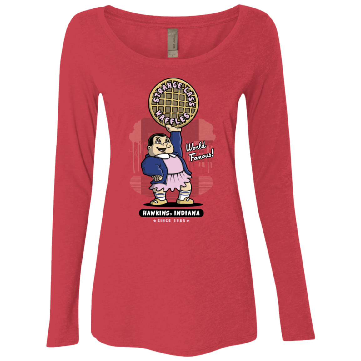 T-Shirts Vintage Red / S Strange Lass Waffles Women's Triblend Long Sleeve Shirt