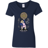 T-Shirts Navy / S Strange Lass Waffles Women's V-Neck T-Shirt