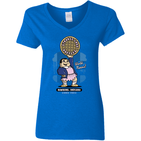 T-Shirts Royal / S Strange Lass Waffles Women's V-Neck T-Shirt