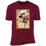 T-Shirts Cardinal / S Straw Hat Captain Woodblock Men's Premium T-Shirt