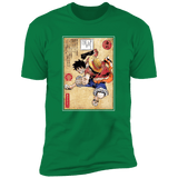 T-Shirts Kelly Green / S Straw Hat Captain Woodblock Men's Premium T-Shirt