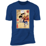 T-Shirts Royal / S Straw Hat Captain Woodblock Men's Premium T-Shirt