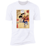 T-Shirts White / S Straw Hat Captain Woodblock Men's Premium T-Shirt