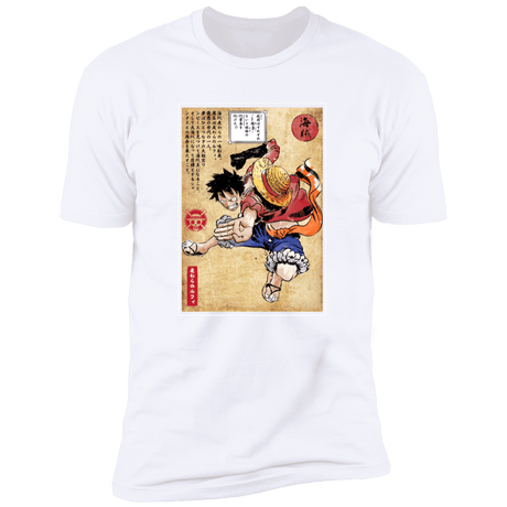 T-Shirts White / S Straw Hat Captain Woodblock Men's Premium T-Shirt