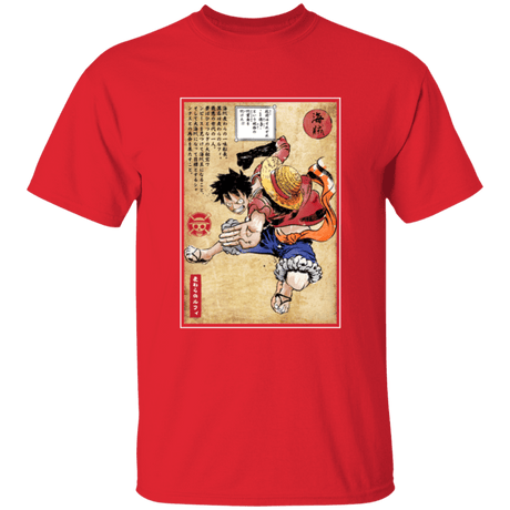 T-Shirts Red / YXS Straw Hat Captain Woodblock Youth T-Shirt