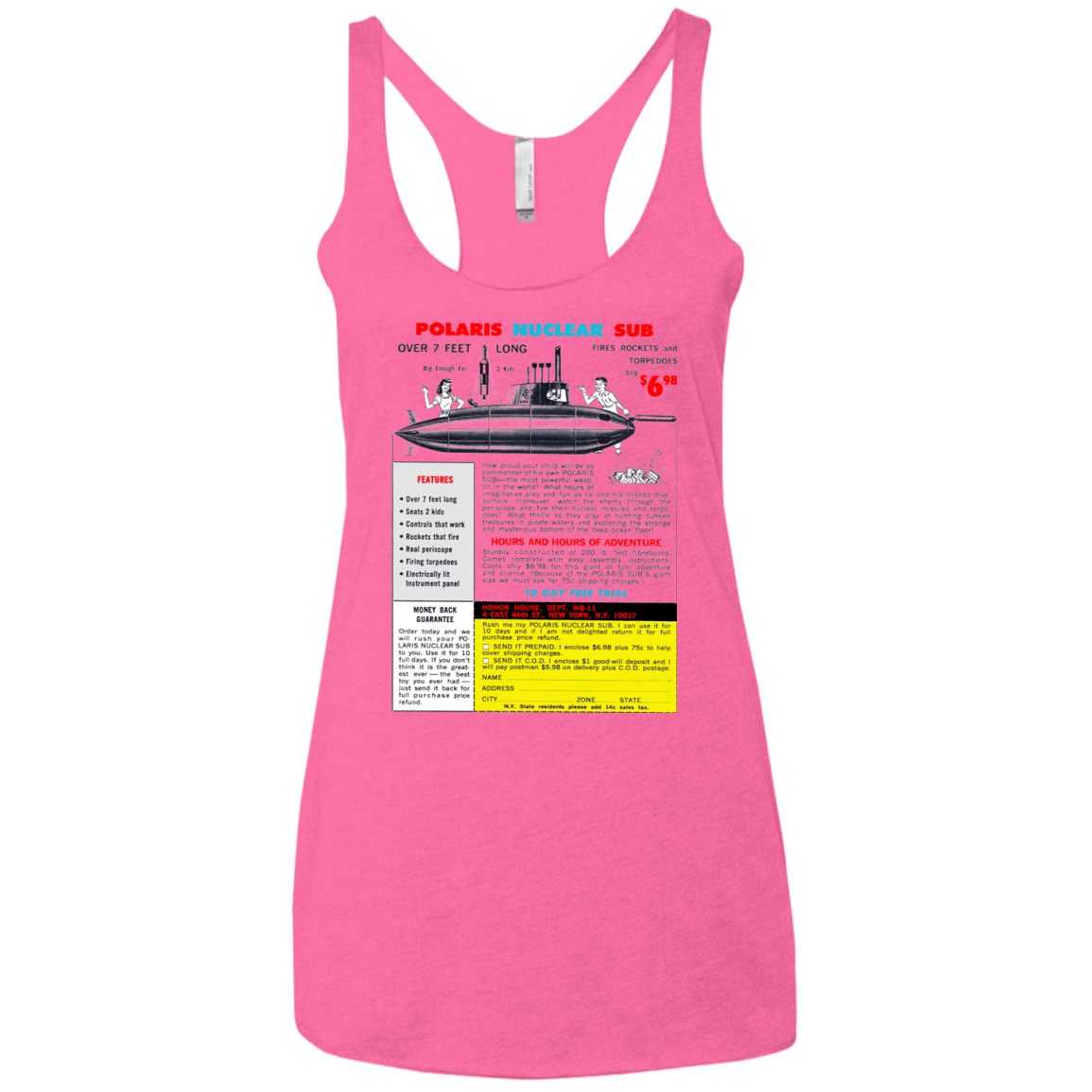 T-Shirts Vintage Pink / X-Small Sub Women's Triblend Racerback Tank