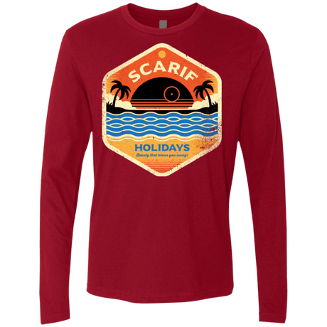 T-Shirts Cardinal / Small Sun Sea & Space Stations Men's Premium Long Sleeve