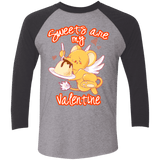 T-Shirts Premium Heather/ Vintage Black / X-Small Sweets are my Valentine Triblend 3/4 Sleeve