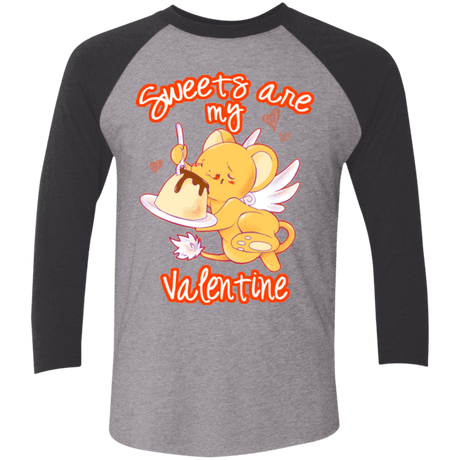 T-Shirts Premium Heather/ Vintage Black / X-Small Sweets are my Valentine Triblend 3/4 Sleeve