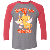 T-Shirts Premium Heather/ Vintage Red / X-Small Sweets are my Valentine Triblend 3/4 Sleeve