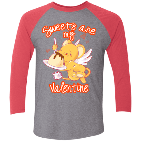 T-Shirts Premium Heather/ Vintage Red / X-Small Sweets are my Valentine Triblend 3/4 Sleeve