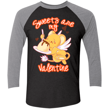 T-Shirts Vintage Black/Premium Heather / X-Small Sweets are my Valentine Triblend 3/4 Sleeve