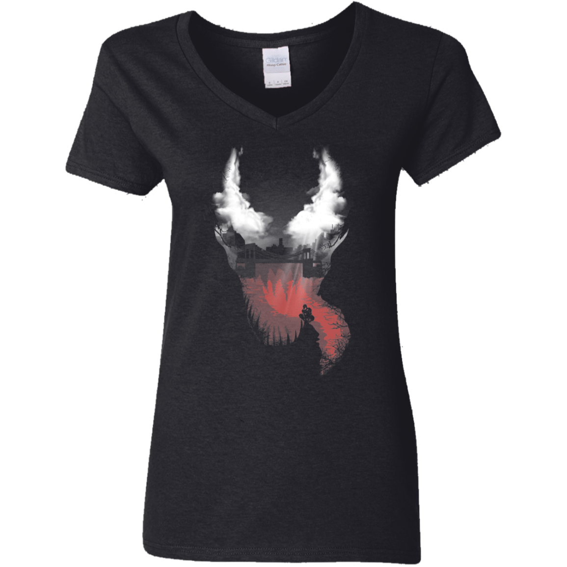 T-Shirts Black / S Symbiote City Women's V-Neck T-Shirt