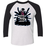 T-Shirts Heather White/Vintage Black / X-Small Symbiote Hugs Men's Triblend 3/4 Sleeve