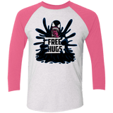 T-Shirts Heather White/Vintage Pink / X-Small Symbiote Hugs Men's Triblend 3/4 Sleeve