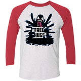 T-Shirts Heather White/Vintage Red / X-Small Symbiote Hugs Men's Triblend 3/4 Sleeve