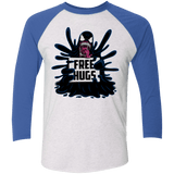 T-Shirts Heather White/Vintage Royal / X-Small Symbiote Hugs Men's Triblend 3/4 Sleeve