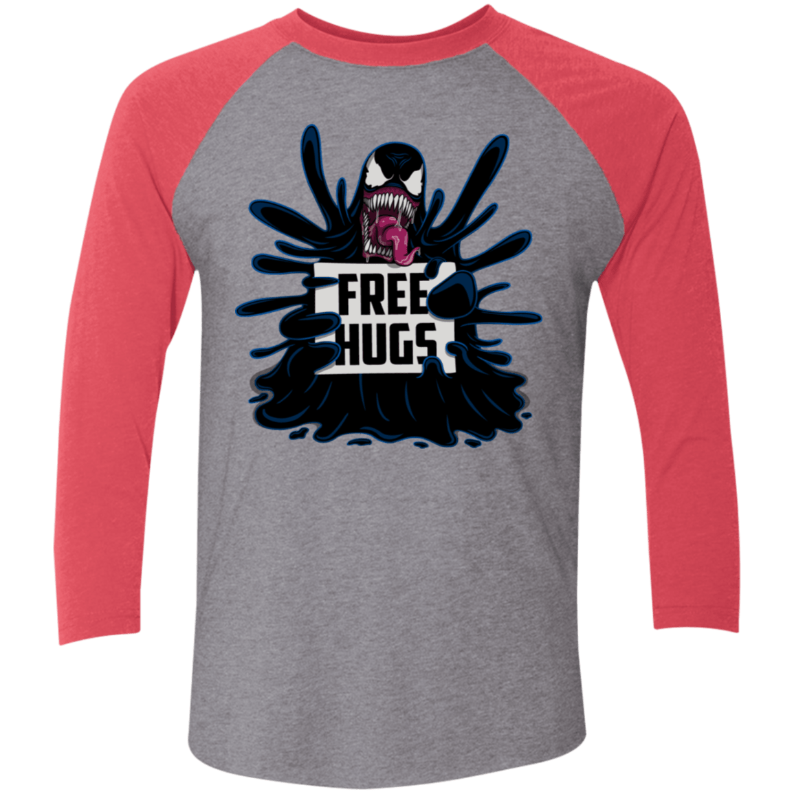 T-Shirts Premium Heather/Vintage Red / X-Small Symbiote Hugs Men's Triblend 3/4 Sleeve