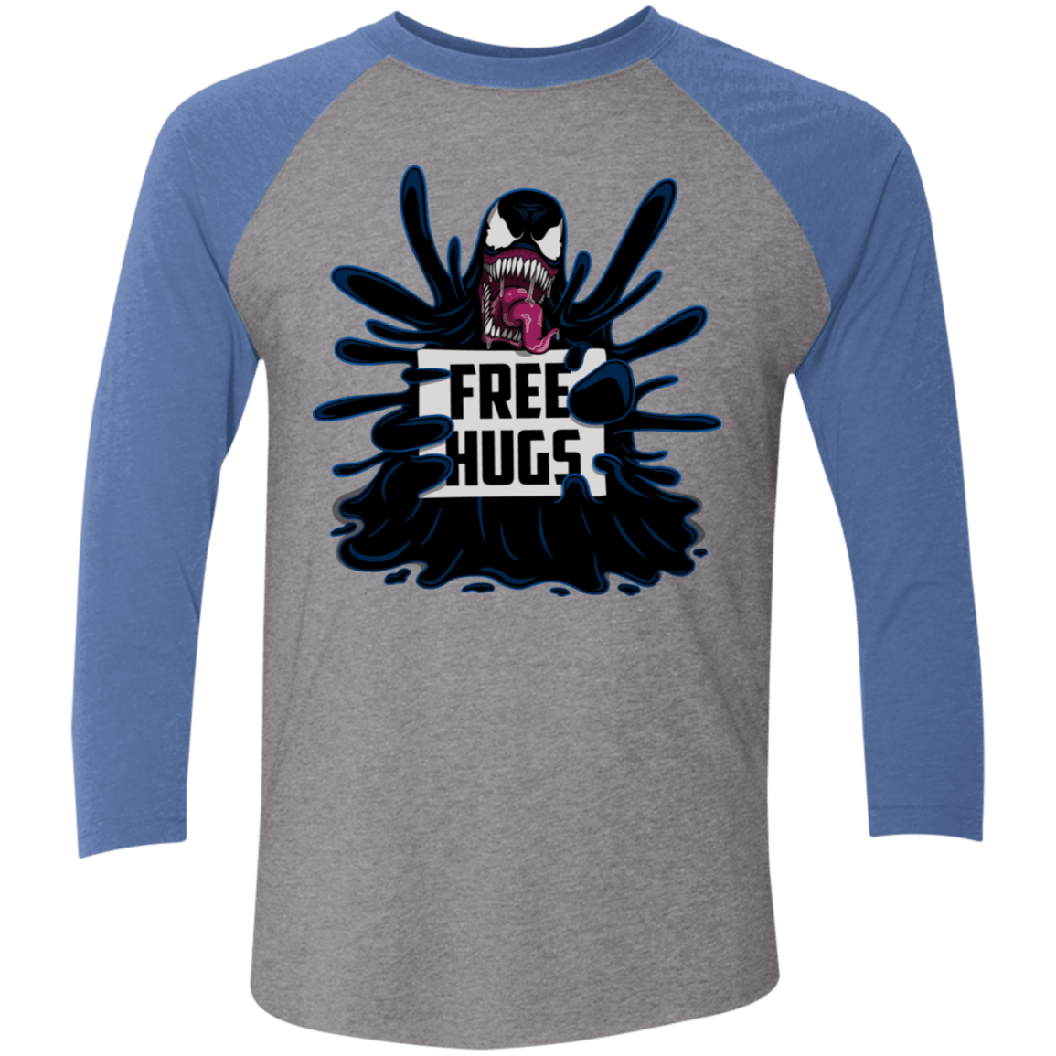 T-Shirts Premium Heather/Vintage Royal / X-Small Symbiote Hugs Men's Triblend 3/4 Sleeve