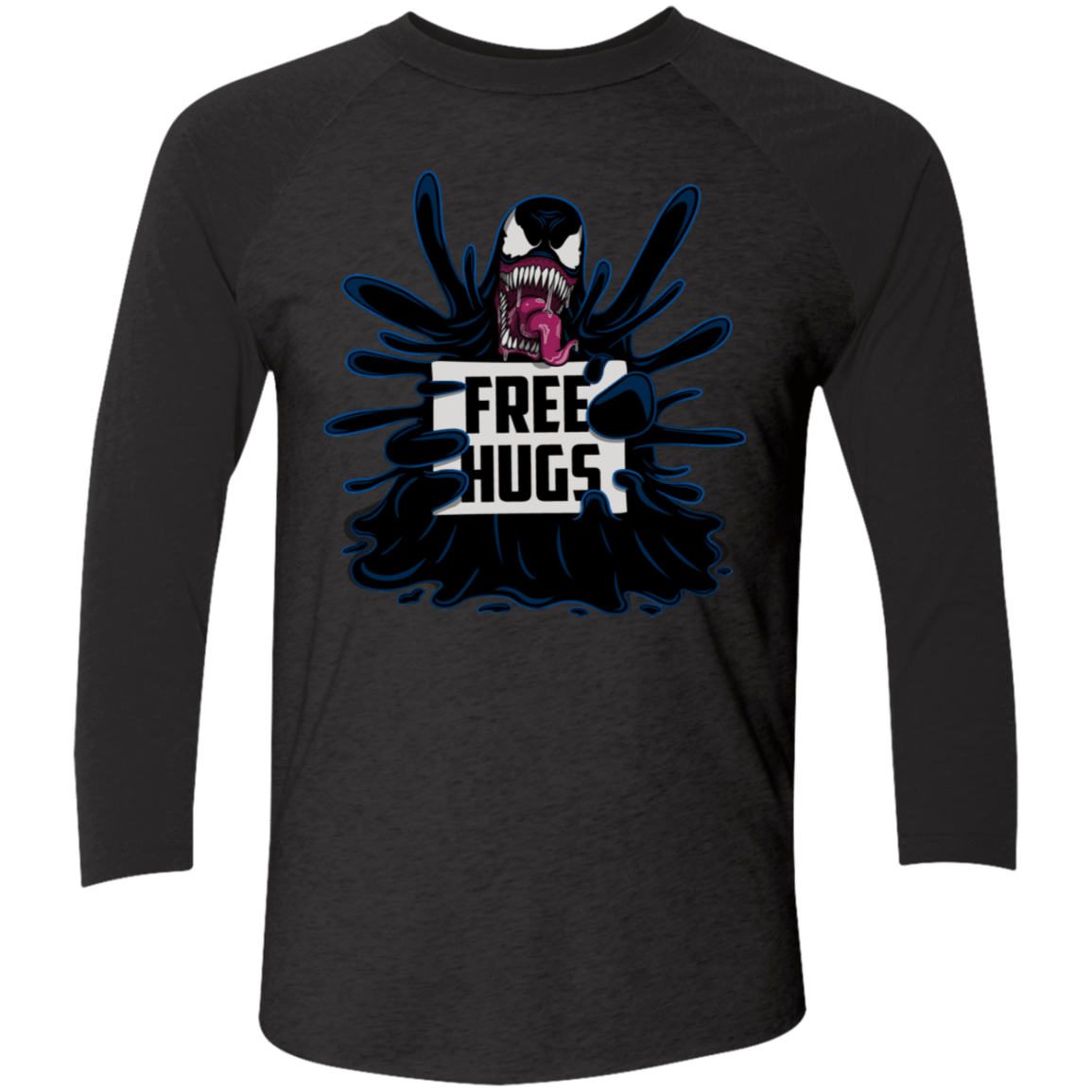 T-Shirts Vintage Black/Vintage Black / X-Small Symbiote Hugs Men's Triblend 3/4 Sleeve