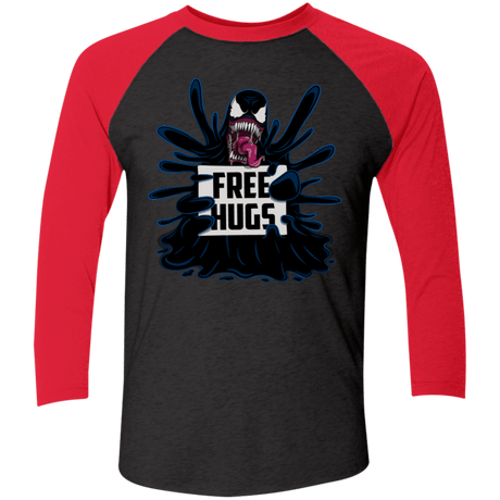 T-Shirts Vintage Black/Vintage Red / X-Small Symbiote Hugs Men's Triblend 3/4 Sleeve