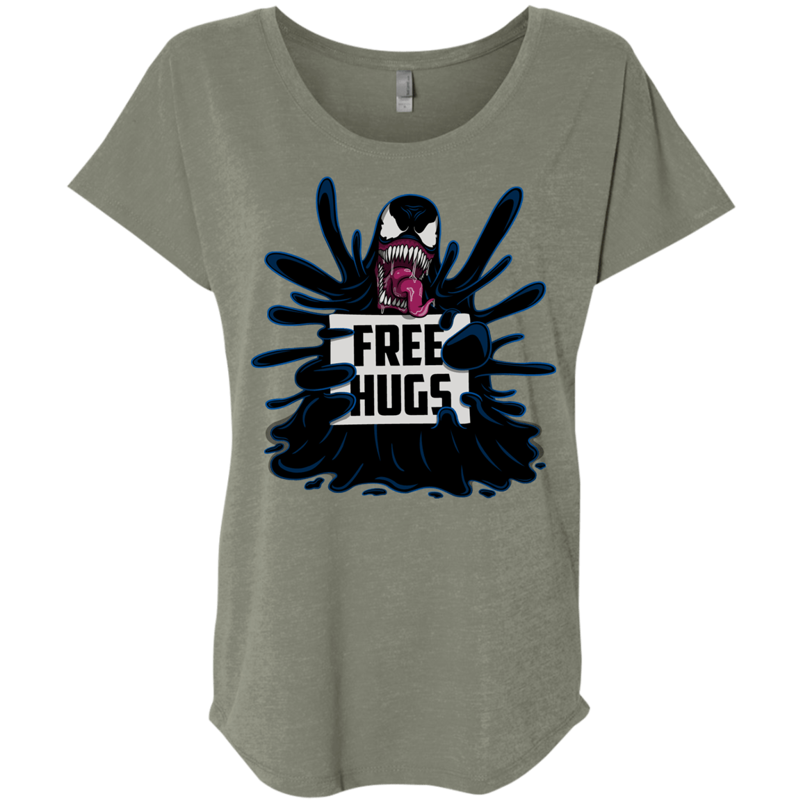 T-Shirts Venetian Grey / X-Small Symbiote Hugs Triblend Dolman Sleeve