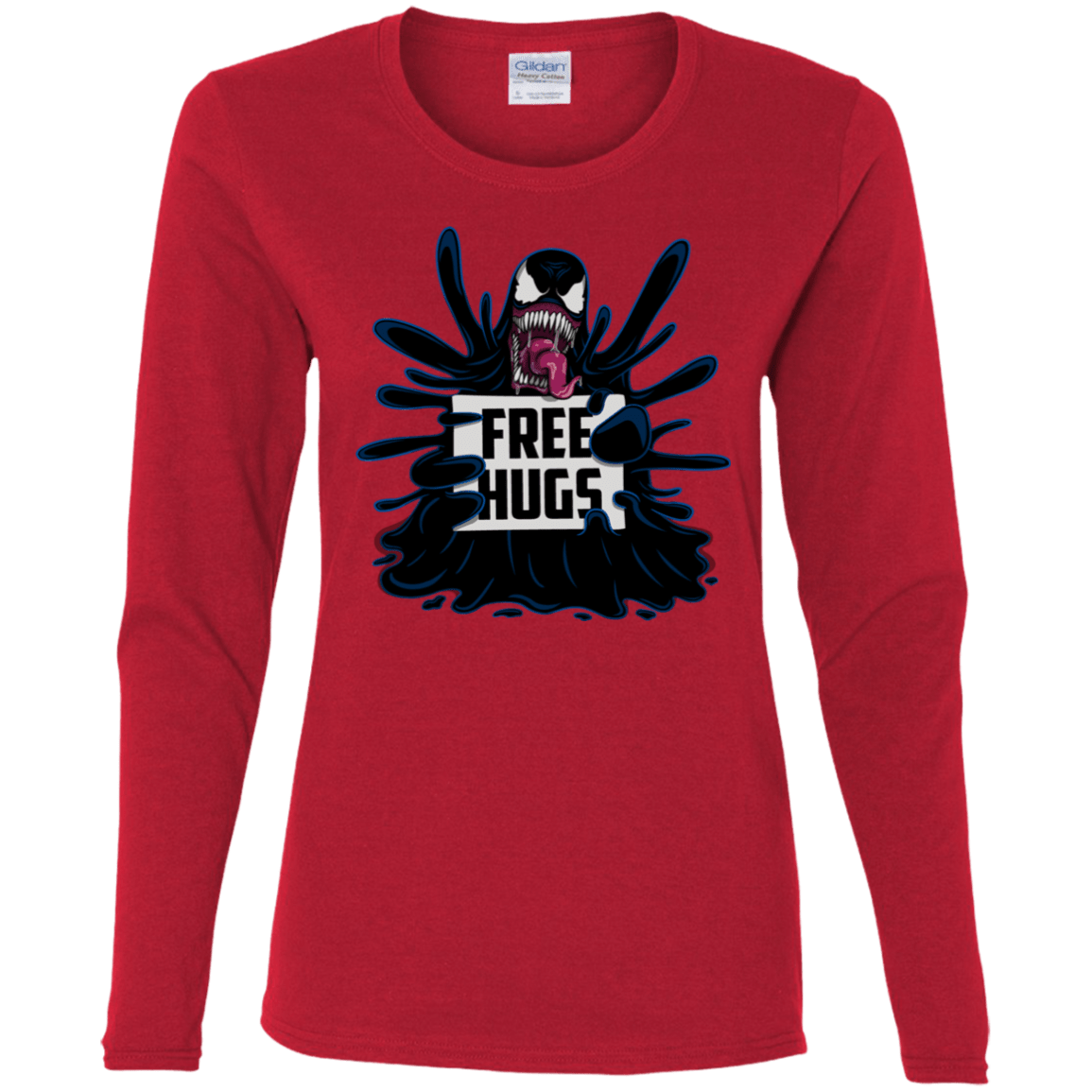T-Shirts Red / S Symbiote Hugs Women's Long Sleeve T-Shirt