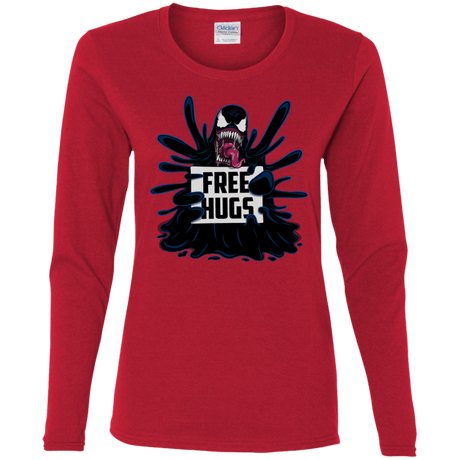 T-Shirts Red / S Symbiote Hugs Women's Long Sleeve T-Shirt