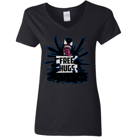 T-Shirts Black / S Symbiote Hugs Women's V-Neck T-Shirt