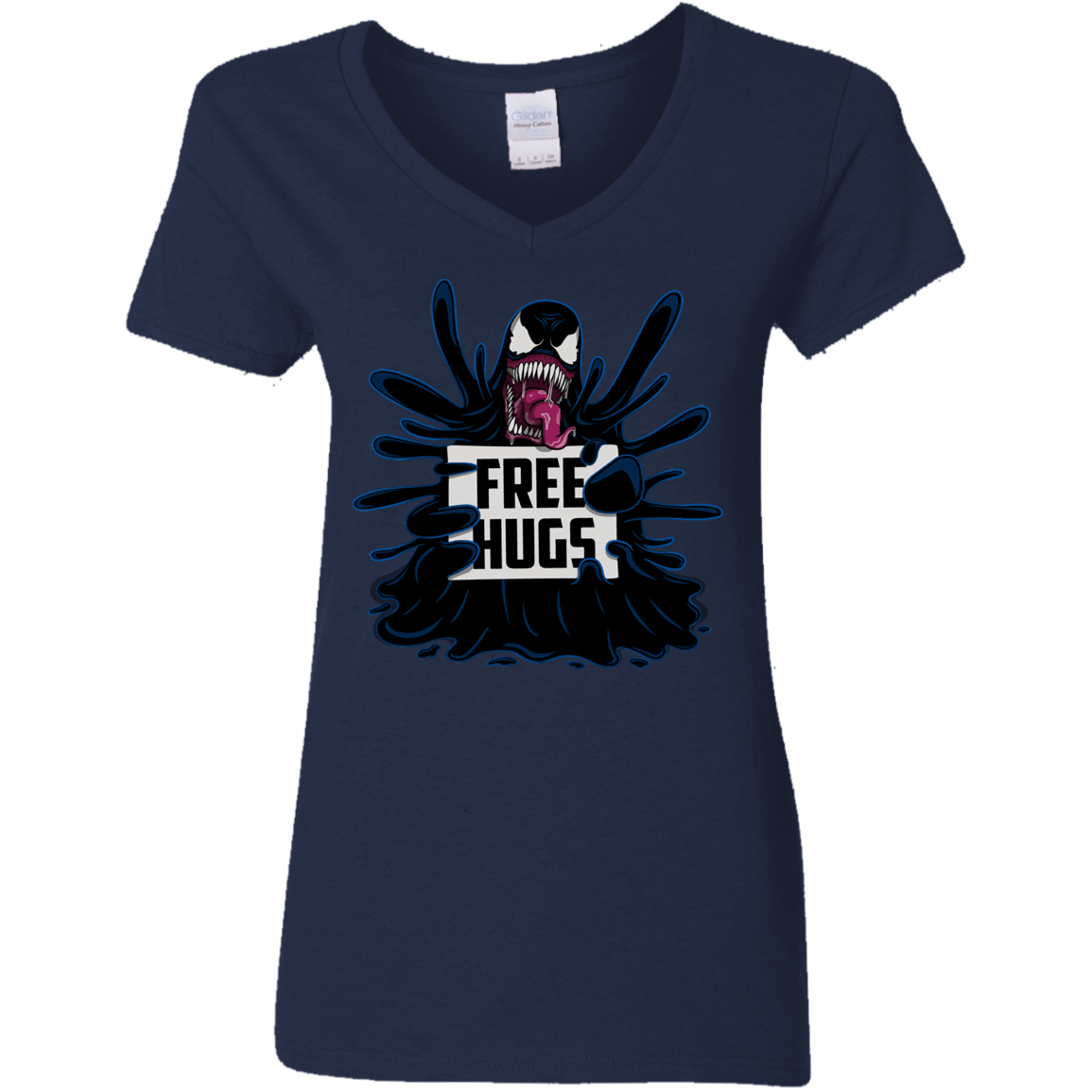 T-Shirts Navy / S Symbiote Hugs Women's V-Neck T-Shirt