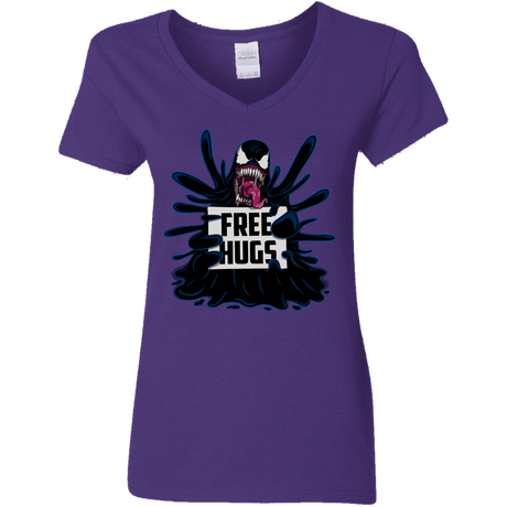 T-Shirts Purple / S Symbiote Hugs Women's V-Neck T-Shirt