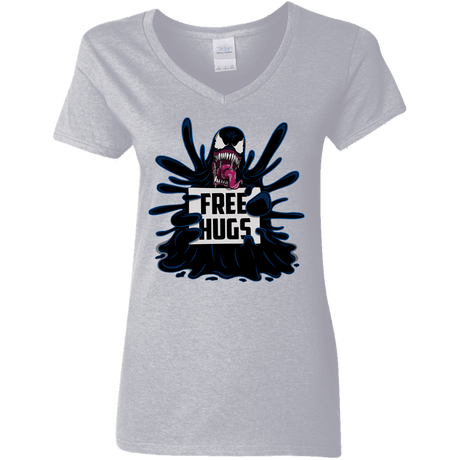 T-Shirts Sport Grey / S Symbiote Hugs Women's V-Neck T-Shirt