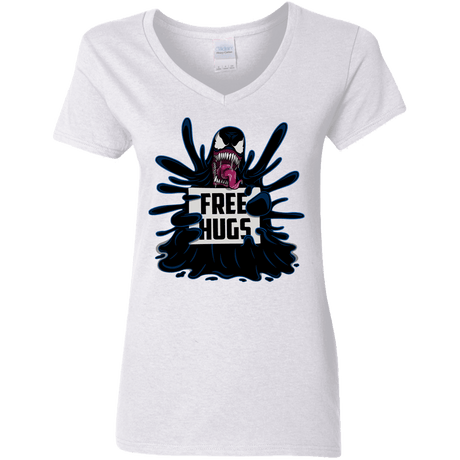 T-Shirts White / S Symbiote Hugs Women's V-Neck T-Shirt