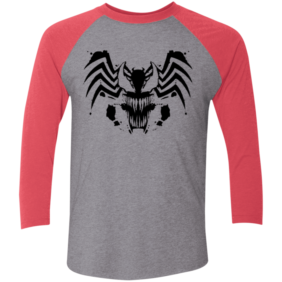 T-Shirts Premium Heather/ Vintage Red / X-Small Symbiote Rorschach Men's Triblend 3/4 Sleeve