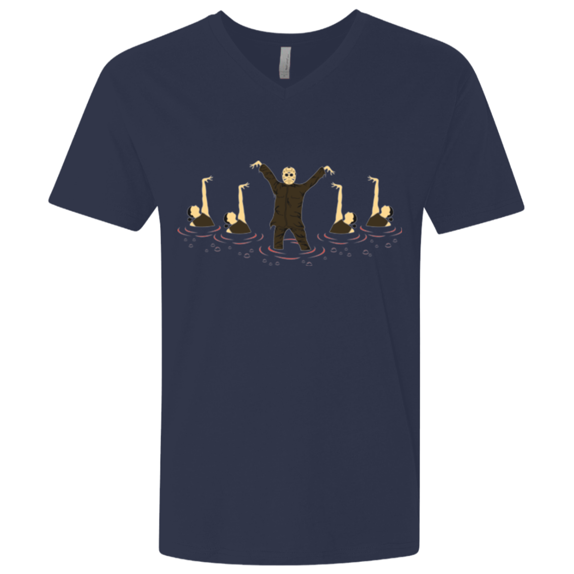 T-Shirts Midnight Navy / X-Small Synchronized  Voorhees Men's Premium V-Neck