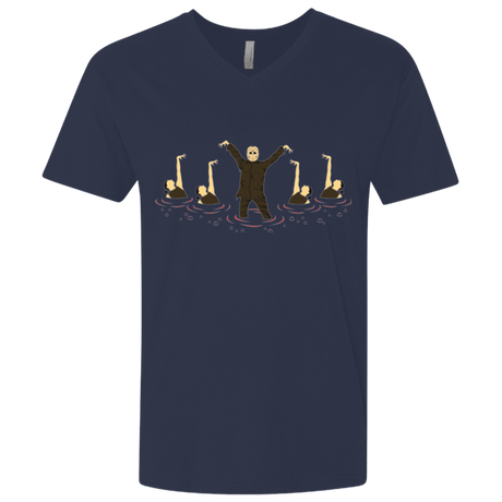 T-Shirts Midnight Navy / X-Small Synchronized  Voorhees Men's Premium V-Neck