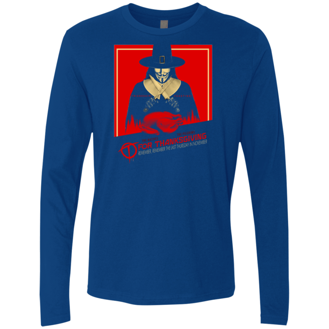 T-Shirts Royal / Small T for Thanksgiving Men's Premium Long Sleeve