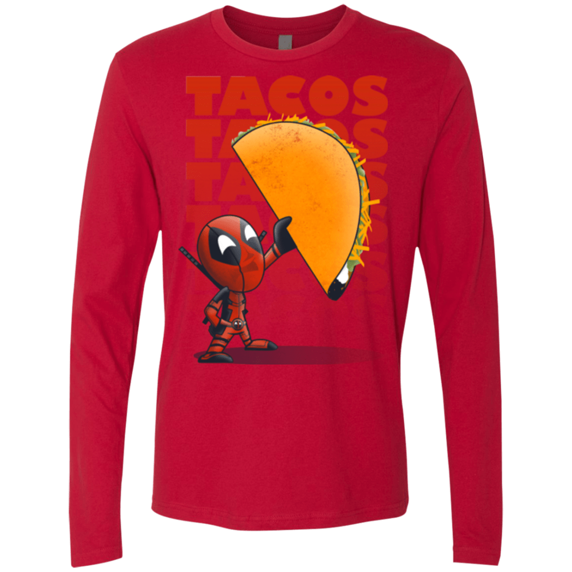 T-Shirts Red / Small Tacos Men's Premium Long Sleeve