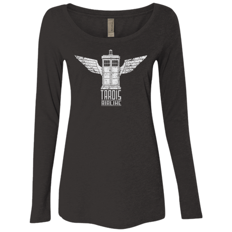 T-Shirts Vintage Black / Small Tardis Airline Women's Triblend Long Sleeve Shirt