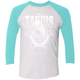 T-Shirts Heather White/Tahiti Blue / X-Small Tardis Men's Triblend 3/4 Sleeve
