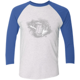 T-Shirts Heather White/Vintage Royal / X-Small Tardis Men's Triblend 3/4 Sleeve