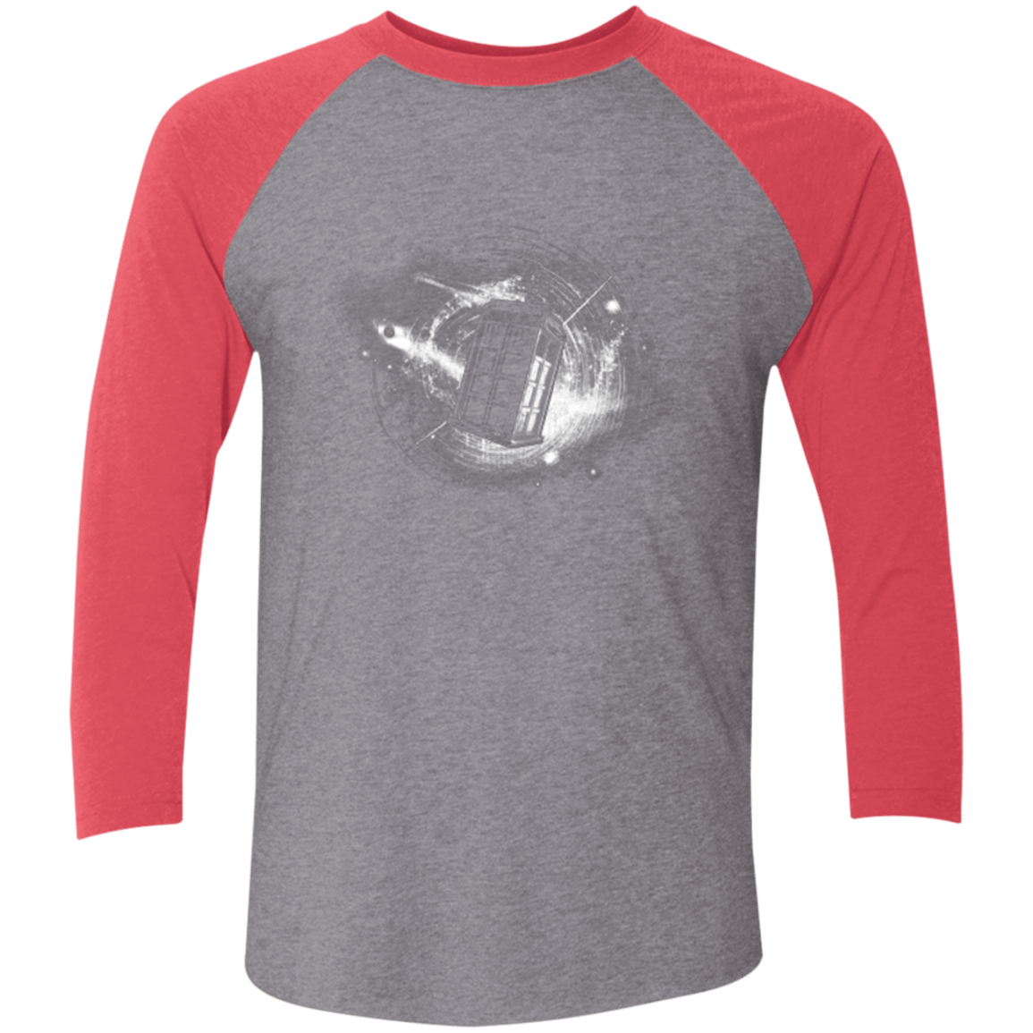 T-Shirts Premium Heather/ Vintage Red / X-Small Tardis Men's Triblend 3/4 Sleeve